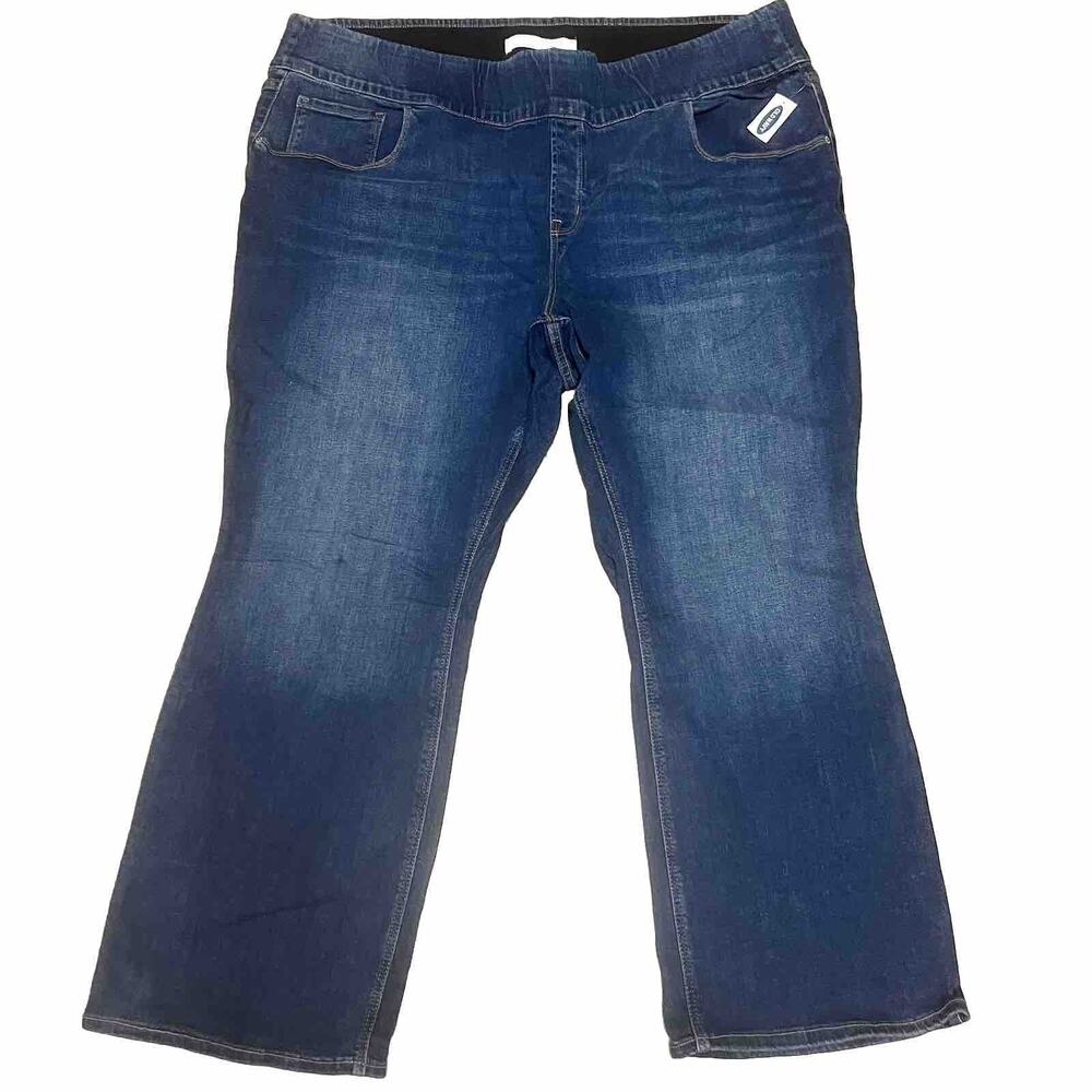 NWT Old Navy Women's Jeans Plus Size 28 Short Mid-Rise Boot Cut DARK Wash